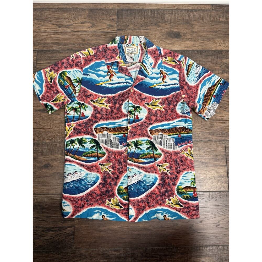 1992 Vintage Kalaheo Hawaiian Button Up Shirt Shirt Sleeve Sz S/M